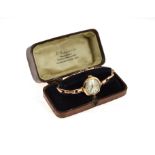 J.W BENSON - A ladies 9ct mechanical J.W Benson wristwatch, import H/M Glasgow 1926, movement marked