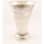 An impressive 18th Century Swedish silver vase of flared form & gilded interior marked 'E.ERNANDER',