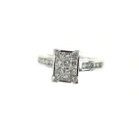 An 18ct H/M diamond ring, estimated total diamond weight 0.75cts, approx colour H/I & clarity SI,