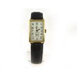 OMEGA - A 1920's 18ct yellow gold gents Omega curvex mechanical wristwatch, H/M Edinburgh 1927, case