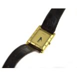GUCCI - A gents gold plated quartz wristwatch, model 4200, clean dial, case has small dinks &