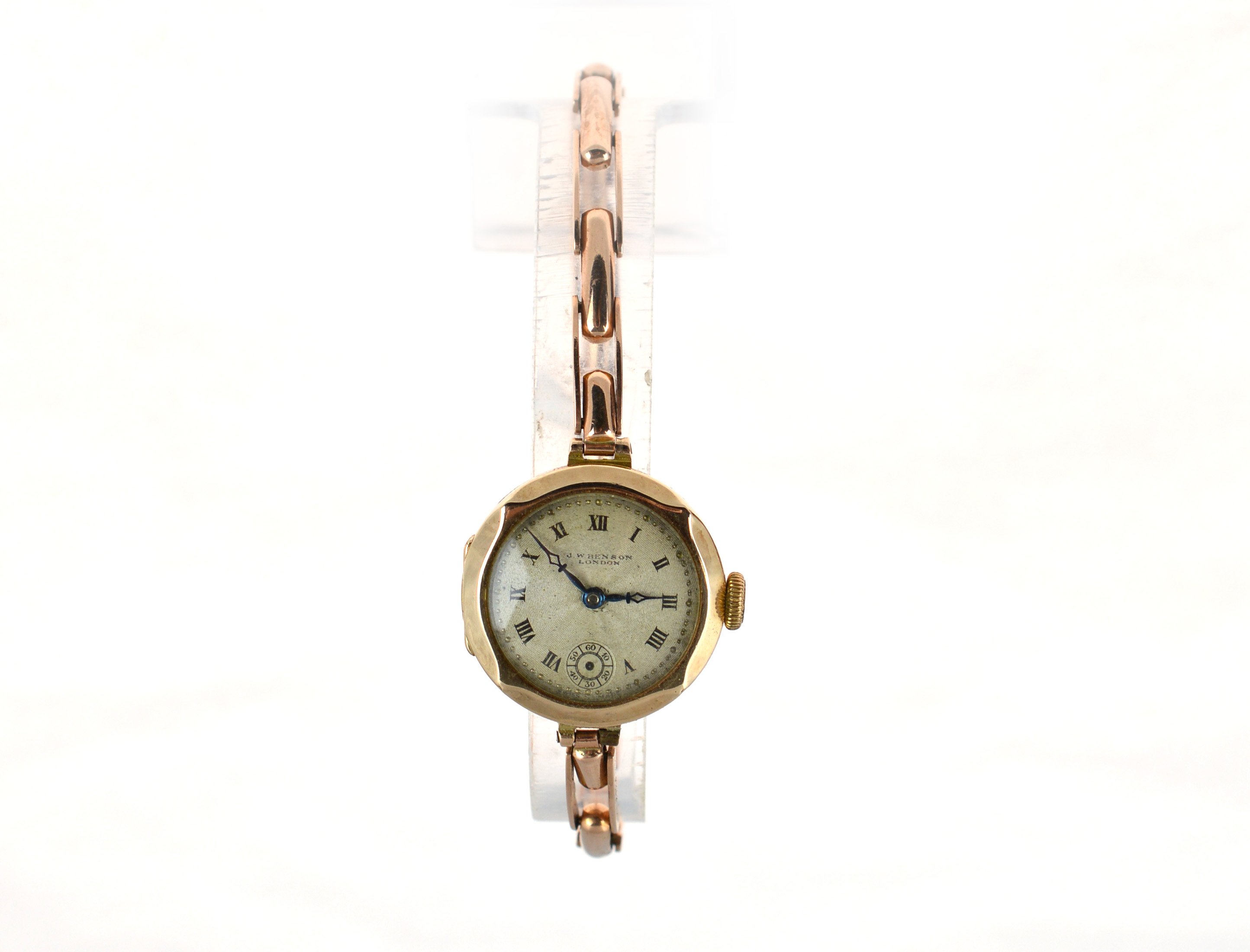 J.W BENSON - A ladies 9ct mechanical J.W Benson wristwatch, import H/M Glasgow 1926, movement marked - Image 3 of 6