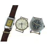 Three assorted wristwatches, a Cardinal Rallye GT (ticks but stops), a Sekonda (working) & a non-