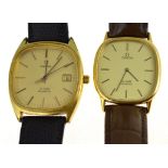 PLEASE NOTE DESCRIPTION HAS BEEN ALTERED - OMEGA - Two gents gold plated circa 1970's Omega De Ville