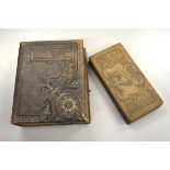 Victorian leather bound photograph album together with early 20th century handkerchief tin