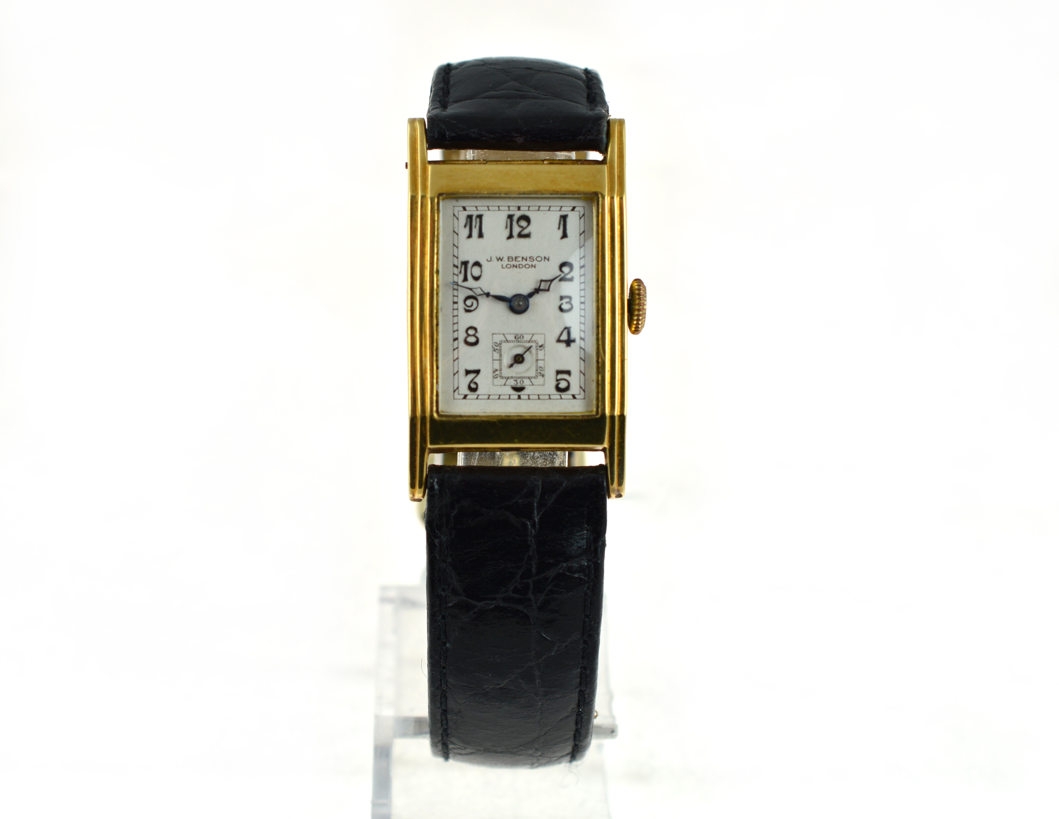 J.W. BENSON - A 1930's 18ct yellow gold gents J.W. Benson mechanical wristwatch, H/M Glasgow 1934, - Image 2 of 7