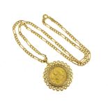 A 9ct H/M half sovereign pendant & chain, sovereign dated 1913, approx gross weight 11.8gms