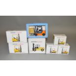 6 boxed Joal 'Hyster' fork lift diecast models including 3 x H3.00XM, 2 x J1.80XMT and H12.00XL