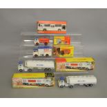 4 boxed Dinky Toys, 435 Bedford Tipper, 450 Bedford TK Box Van and 2 x 945 AEC Fuel Tankers together