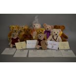 11 unboxed Steiff bears which includes Bear Of The Year 2015, 2016, 2017, Romy x2 etc, mostly come