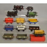 O Gauge. 3 unboxed Hornby 0-4-0 Tank Locomotives, including two in black, one with Tender and