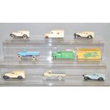 7 unboxed Dinky Toys including 253 Daimler Ambulance and 4 x 30F Ambulance models together with a