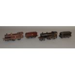 O Gauge. 2 unboxed tinplate clockwork Locomotives with Tenders, a Bing for Bassett Lowke 'King