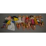 18 Fashion dolls and clothes of various sizes by Palitoy etc.