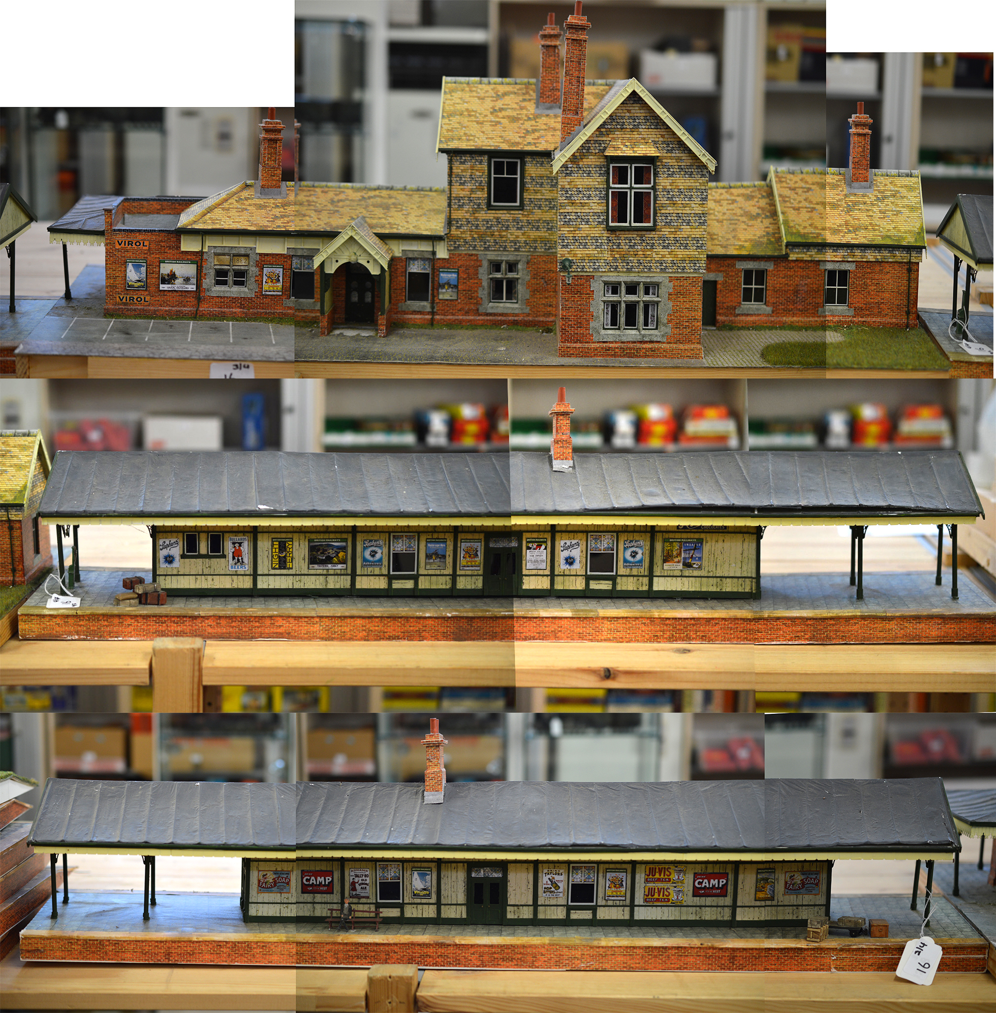 O Gauge. An impressive Station Building together with two Platforms and six ramps, of mostly