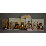 7 boxed Steiff bears; The Steiff Story, Henry VIII, Diana 50th Birthday, Queen Elizabeth Jubilee,