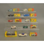 8 boxed Dinky Toys including 136 Vauxhall Viva, 161 Ford Mustang in window box packaging and 278