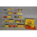 11 boxed Matchbox models including; MG-1 Matchbox Garage, Matchbox Series Accessory Packs 1 & 3,