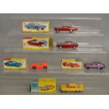 4 boxed Dinky Toys including 165 Ford Capri, 173 Pontiac Parisienne, 176 NSU Ro.80 and 217 Alfa