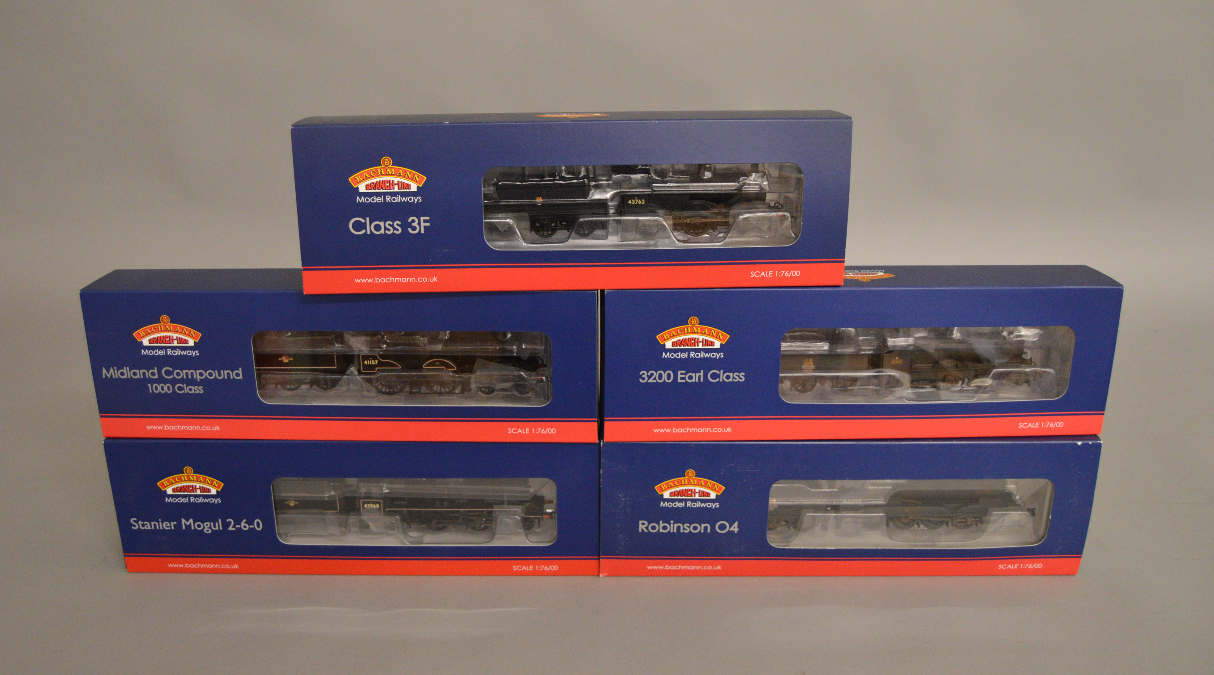 OO Gauge. 5 boxed Bachmann DCC Locomotives, 31-692 2-6-0 Stanier Mogul 42968, 31-626 0-6-0 Class