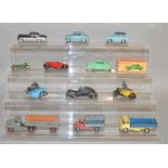12 unboxed diecast models by Dinky, Corgi and others  including Corgi 216 Austin A40 and 224 Bentley
