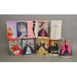 10 boxed Collectors Barbie dolls by Mattel including; Special Edition Happy Holidays, Millennium