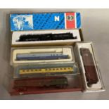 Ex-Shop Stock N gauge  Con-Cor x5 which includes; 5702 black Locomotive and x4 coaches (5).