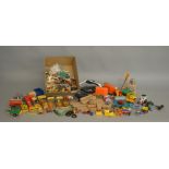 A quantity of Farm related toys by Britains and others, mostly unboxed, including animals,