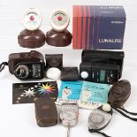 A Group of Nine Good Hand-Held Exposure Meters. To include Gossen Lunalite in makers box & a Minolta