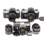 A Collection of Canon Canonflex Cameras & Lenses. Comprising Canonflex RM with Super Canomatic