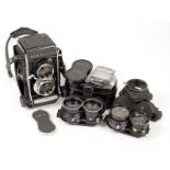 Mamiya C330 Professional TLR Outfit. Comprising camera body and 80mm f2.8 lens (shutter sticking