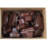 Box of Thirteen Corfield Periflex Ever Ready Cases. Various models. (condition 5&6)