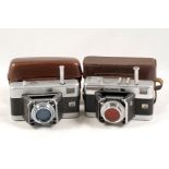 Pair of Voigtlander 'Barn Door' Vitessa Cameras. Original model and a metered Vitessa L, each with