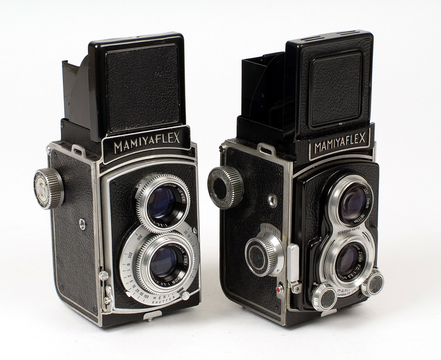 Pair of Early Mamiyaflex 120 TLRs. Early version with interlocking Sekor 7.5cm f3.5 lenses ( - Image 3 of 3