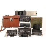 Four Stereo Cameras & Accessories. Two Richard Glyphoscope, one with focusing front, a Richard