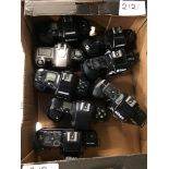 Box of 8 Nikon autofocus film bodies. Comprising 2x Nikon F 90X; M; F-601; 2x F-401S; F401 and