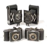 Four Folding Cameras, inc a Rare Konishi Pearlette. (Japanese copy of a Contessa Nettel Piccolette).