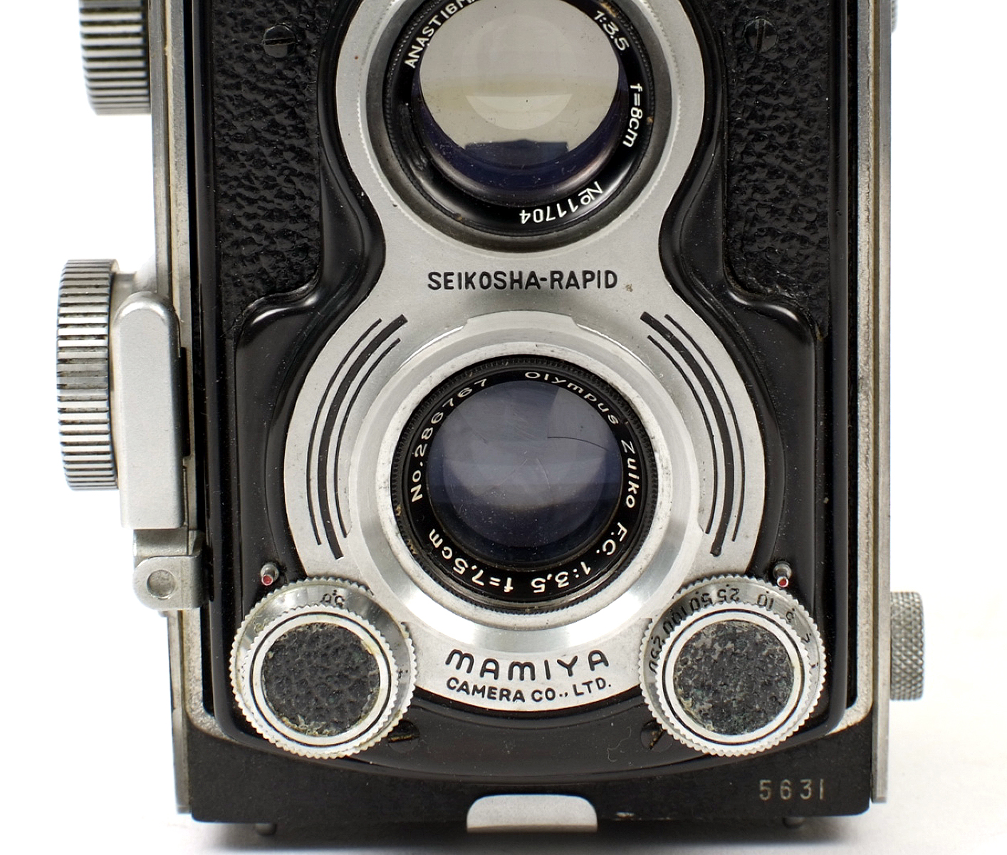 Pair of Early Mamiyaflex 120 TLRs. Early version with interlocking Sekor 7.5cm f3.5 lenses ( - Image 2 of 3