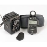 Minolta Autometer IV Flash & Ambient Exposure Meter. (condition 5E) with case. Also a Lubitel 166