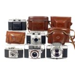 Group of Five Agfa 35mm Cameras. Comprising Optima, Karat 36, Super Silette with uncommon Solinar