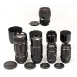 Four Pentax M42 Screw Mount Lenses & a Pentax PK Zoom. Comprising Takumar 200mm f3.5 (ding in filter