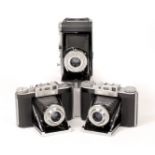 Two Agifold 120 CRF Folding Cameras & an Uncommon Baldalux for 6x9cm. (slow speeds slow/sticky on