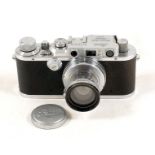 Chrome Leica III with Neat Engraving to Underside of Baseplate. Camera body #130243 (slight bright