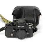 Black Nikon F2AS Photomic Body #7752900. Meter working. (slight wear to prism top, condition 5F).