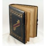 Victorian Family Photo Album with Hand-Painted Pages & Around 70 Images. 42 pages 8" x 11" - 13