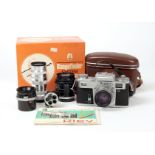 A Good Kiev 4M Rangefinder Outfit. Comprising Kiev 4M body with 53mm f2 Jupiter-8M with ERC and in