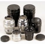 Group of Four Soviet M42 Screw Mount Lenses. Comprising FAST Jupiter 8 85mm f2; Jupiter 11A 135mm f4