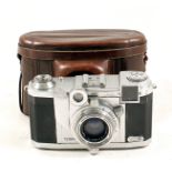 Zeiss Ikon Tenax II 35mm CRF Camera. (wear to chrome parts, hence condition 5/6F). With Sonnar 4cm