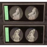 Two Stereo Daguerreotypes of Naked Nymphs or Goddesses. Possibly Aphrodite (often depicted with a