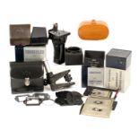 Selection of Mamiya C Series Accessories. To include lens hood for 65mm in makers box, 180/250mm